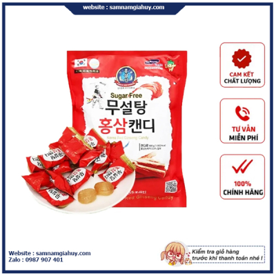 Kẹo hồng sâm Hàn Quốc không đường 365 – Gói 500g