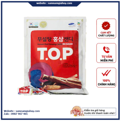 Kẹo hồng sâm T.O.P không đường Hàn Quốc 500g thượng hạng