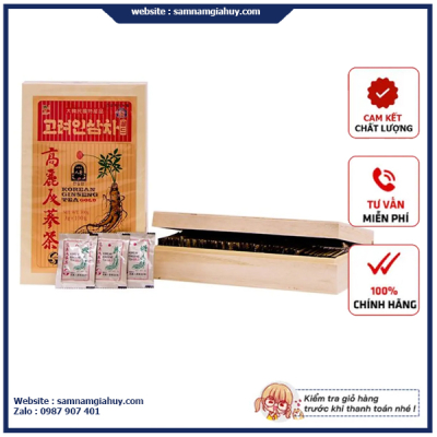 Trà Hồng Sâm Hàn Quốc Hộp gỗ 100 gói x 3g