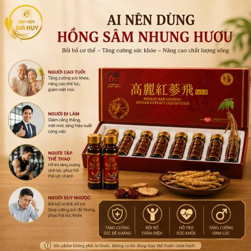 Người trung niên và cao tuổi cân nhắc hồng sâm nhung hươu