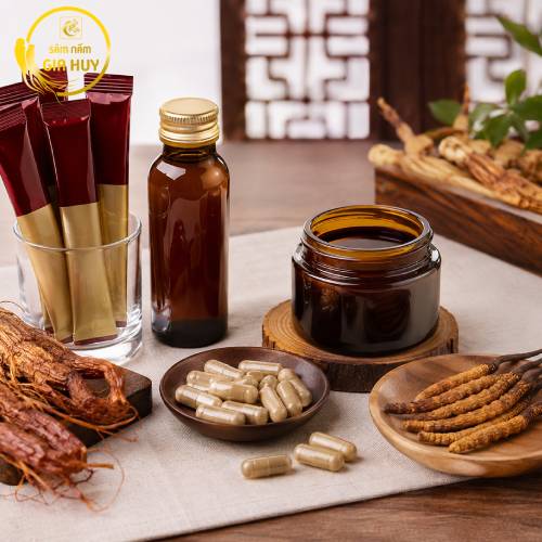 Các dạng nước và viên uống hồng sâm đông trùng hạ thảo phổ biến