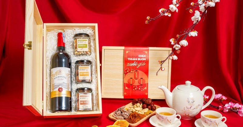 set quà tết rượu vang