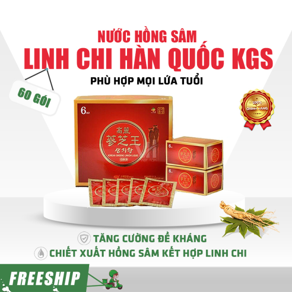 Nước hồng sâm linh chi Hàn Quốc KGS hộp 60 gói x 50ml